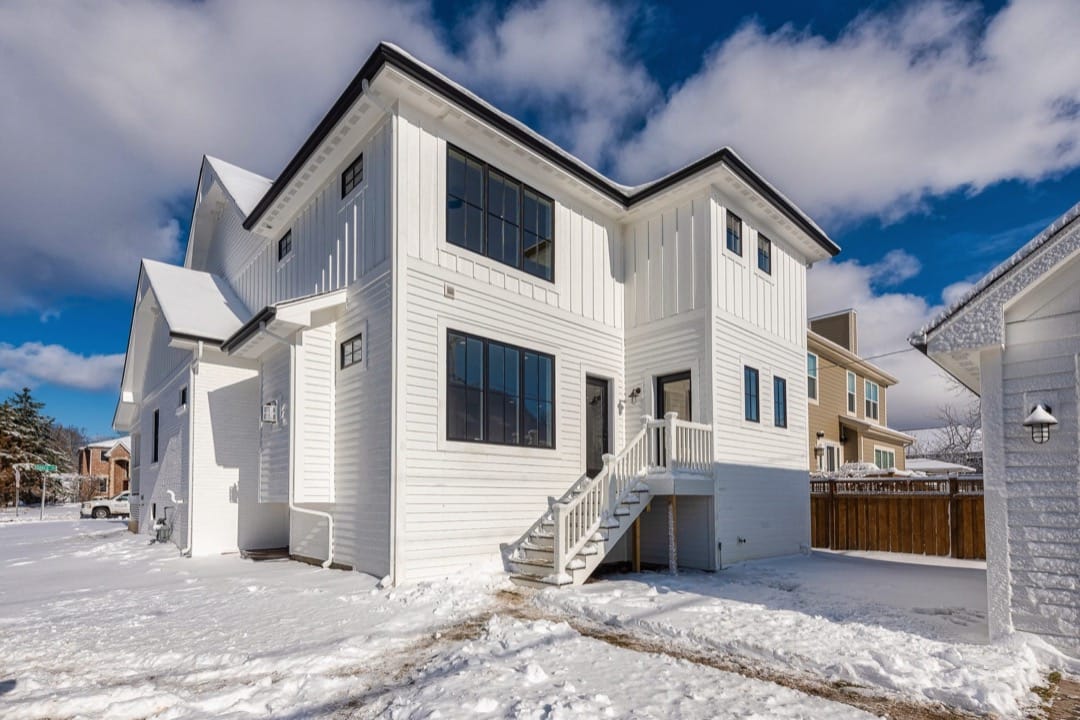 View of back of custom home, build to suit | Platinum Builders